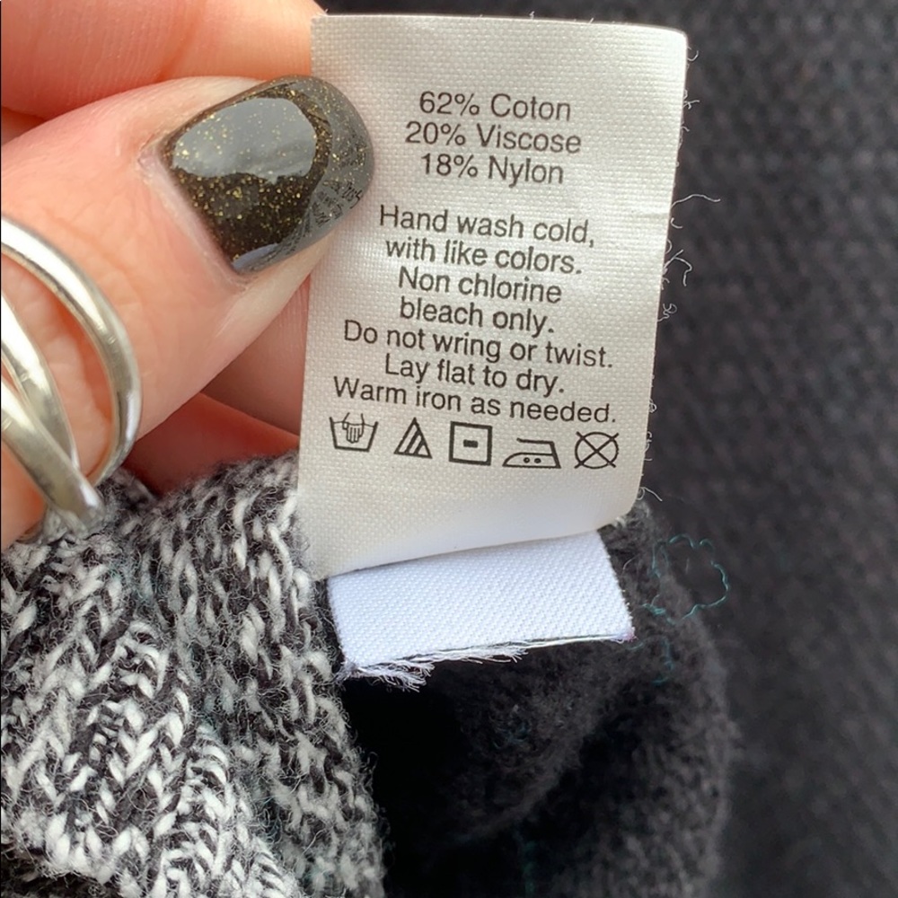 MADEWELL crew neck sweater black white high low - Picture 12 of 12